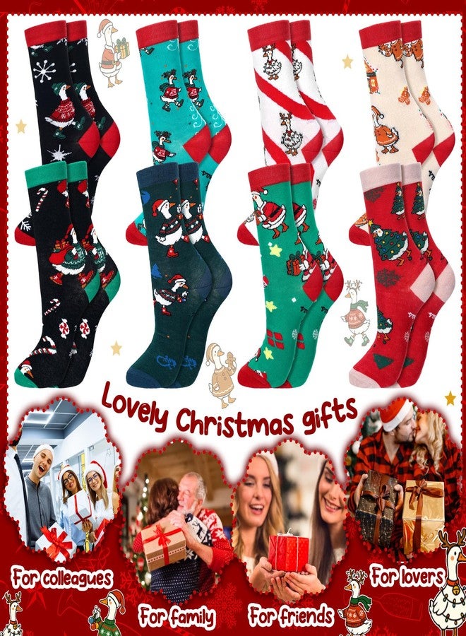 Skicuff جوارب Skicuff 8 أزواج بنقشة أوزة، هدايا عيد الميلاد للنساء والرجال، هدايا عائلية مميزة لمحبي الدجاج والحيوانات - Image 5