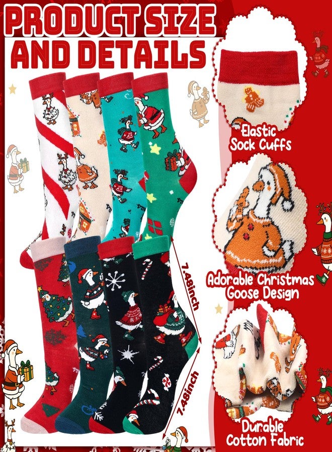 Skicuff جوارب Skicuff 8 أزواج بنقشة أوزة، هدايا عيد الميلاد للنساء والرجال، هدايا عائلية مميزة لمحبي الدجاج والحيوانات - Image 3