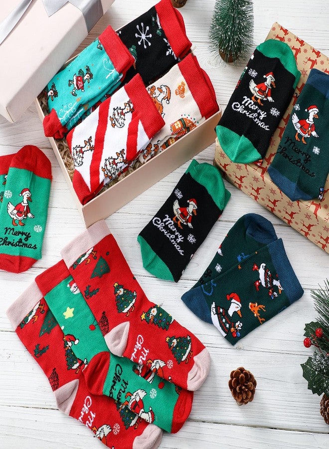 Skicuff جوارب Skicuff 8 أزواج بنقشة أوزة، هدايا عيد الميلاد للنساء والرجال، هدايا عائلية مميزة لمحبي الدجاج والحيوانات - Image 4