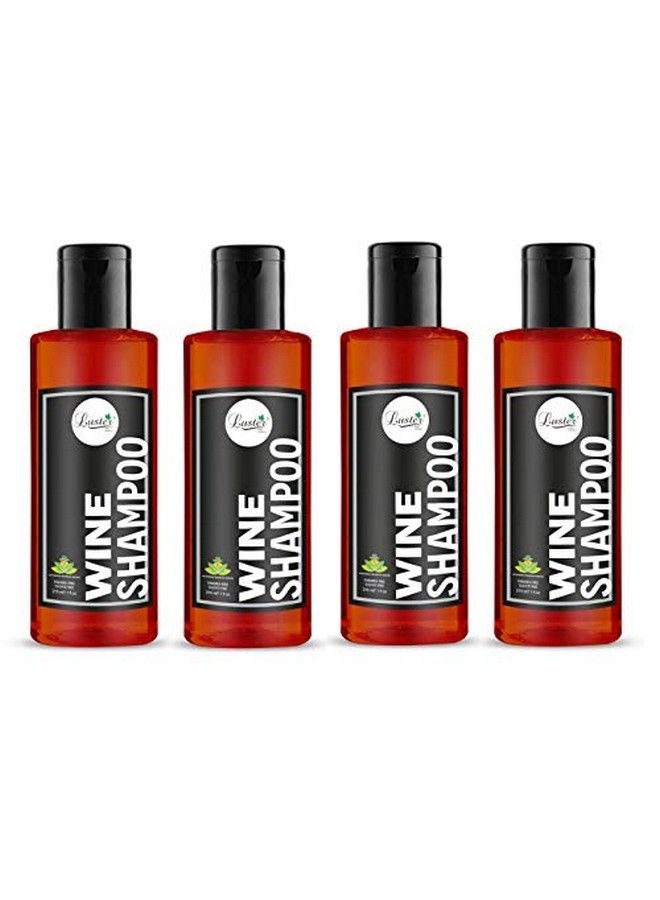 LUSTER Wine Shampoo For Dry And Frizzy Hair | Best Shampoo For Hair Growth | Wine Shampoo For Women & Men | Made With Natural Ingredients (Sulphate & Paraben Free) Pack Of 4 210 Ml Each - Image 2