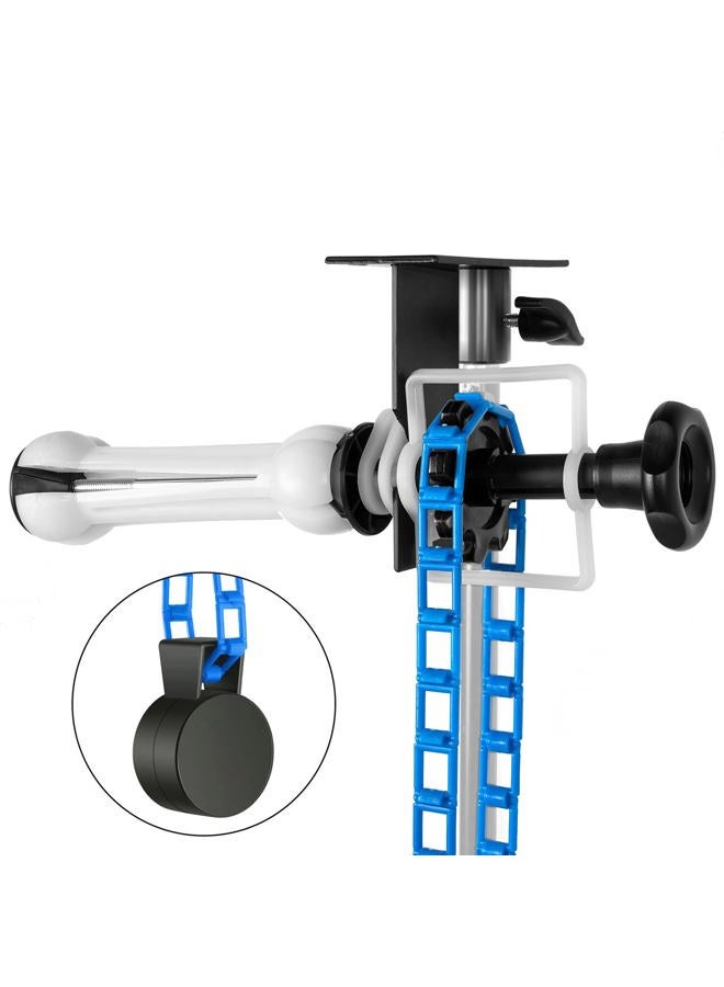 Fotoconic Single Roller Wall/Light Stand Mounting 2-in-1 Manual Background Support System, Including Two Single Hooks, Two Expand Bars, One Chain - Image 2