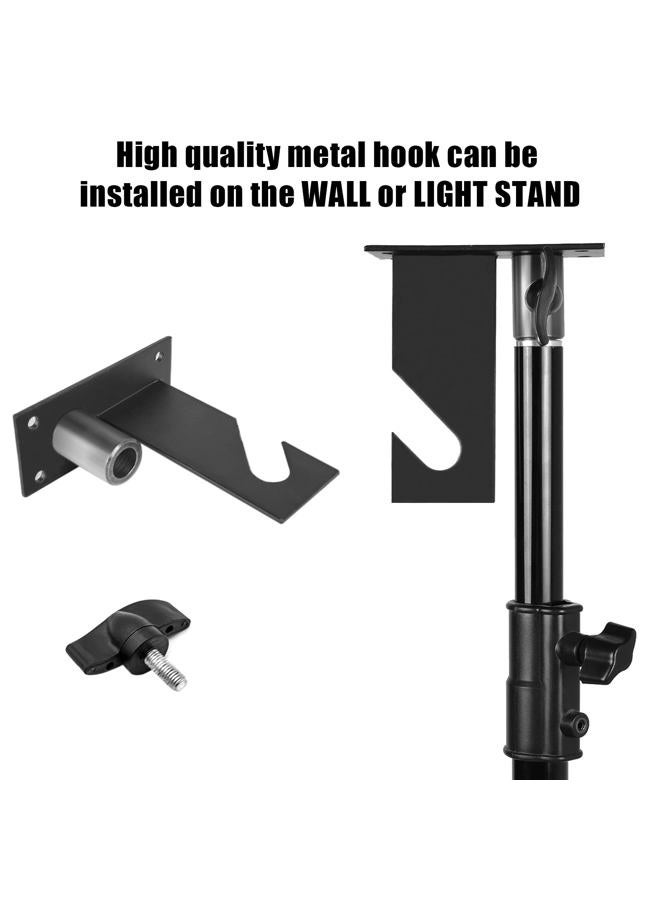 Fotoconic Single Roller Wall/Light Stand Mounting 2-in-1 Manual Background Support System, Including Two Single Hooks, Two Expand Bars, One Chain - Image 4