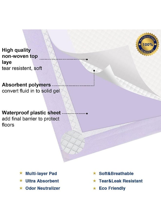 وسادات بول للاستخدام مرة واحدة للكلاب والحيوانات الأليفة، وسادات صغيرة للجراء مع إزالة الروائح، وسادات بول سميكة للجراء، وسادات تدريب للحيوانات الأليفة برائحة اللافندر فائقة الامتصاص، وسادات بول للاستخدام مرة واحدة مانعة للتسرب سريعة الجفاف لا تتسرب، وسادات تدريب سميكة مكونة من 6 طبقات فائقة الامتصاص للكلاب والجراء والقطط والأرانب والحيوانات الأليفة - Image 2