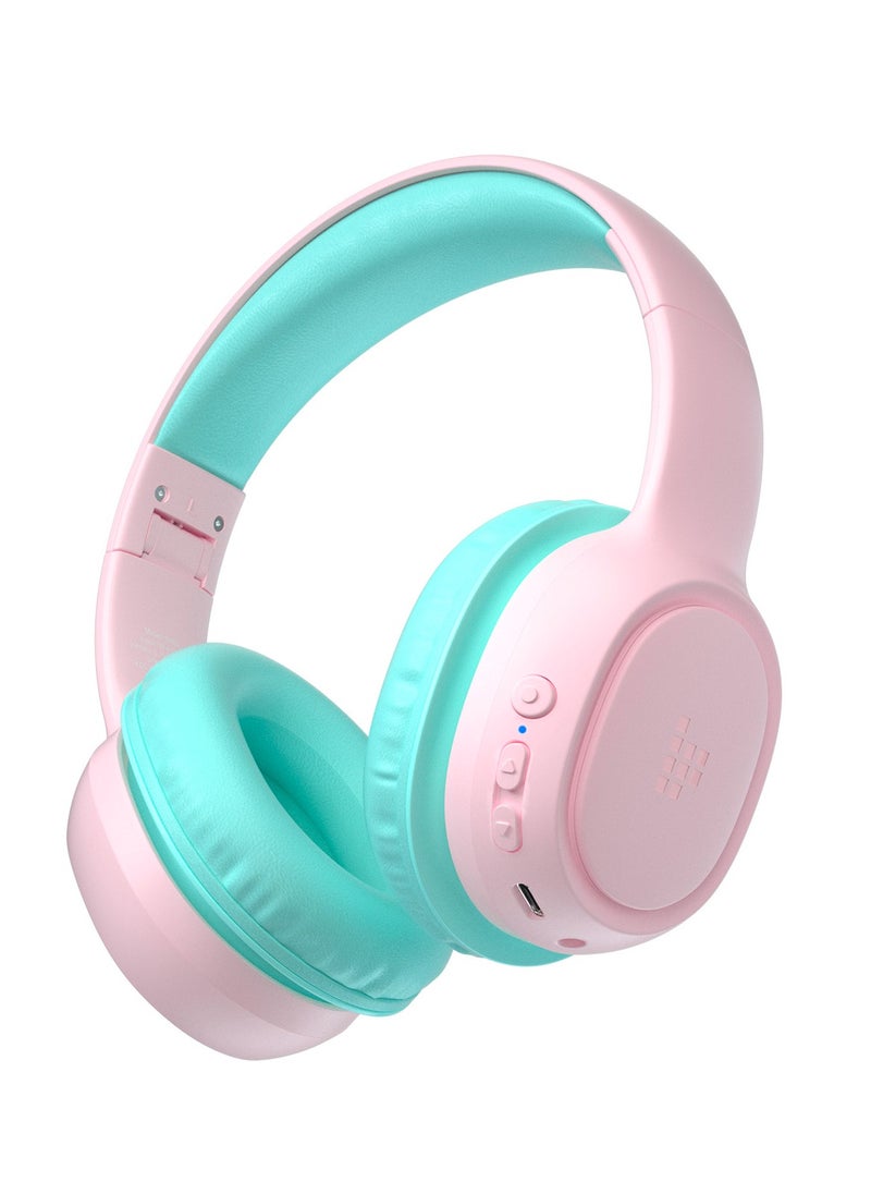 Tronsmart Tronsmart KH02 Kids Bluetooth Headphones, Volume Limit 74/85/93dB, 45H Playtime, Bluetooth 5.3, Built-in 3.5mm Audio Cable, Foldable, Wireless Headphones with Microphone for School/Travel/Plane Pink  - Image 1