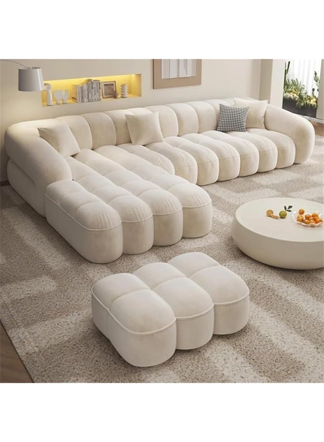 Poppins HOME Fabric Overstuffed Multifunctional Sofa Set â€“ Multiple Options Available (Right, L Shape with Chair and Ottoman) - Image 3