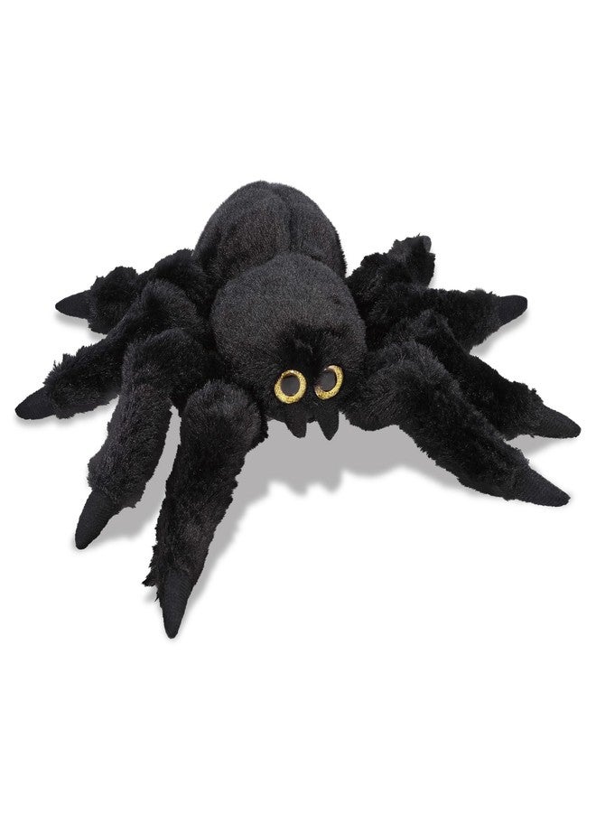 Puzzled Black Spider Plush, 7 Inch Collectible Decorative Big Eyes Tarantula Stuffed Toy Soft Take A Long Plushie Pillow Squishes Washable Cushy Mini Doll Creepy Crawlies Themed Kids Toys & Games - Image 1