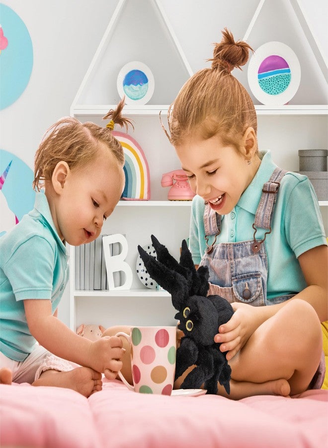Puzzled Black Spider Plush, 7 Inch Collectible Decorative Big Eyes Tarantula Stuffed Toy Soft Take A Long Plushie Pillow Squishes Washable Cushy Mini Doll Creepy Crawlies Themed Kids Toys & Games - Image 5