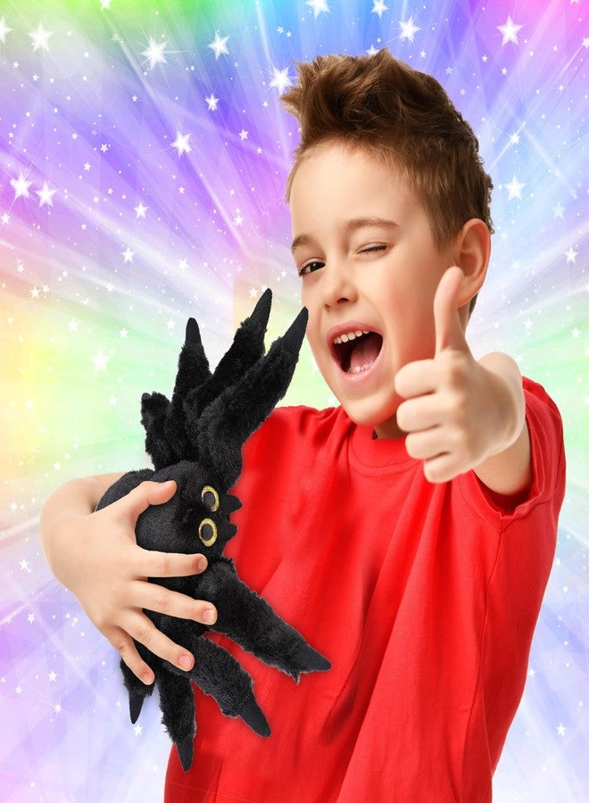 Puzzled Black Spider Plush, 7 Inch Collectible Decorative Big Eyes Tarantula Stuffed Toy Soft Take A Long Plushie Pillow Squishes Washable Cushy Mini Doll Creepy Crawlies Themed Kids Toys & Games - Image 2