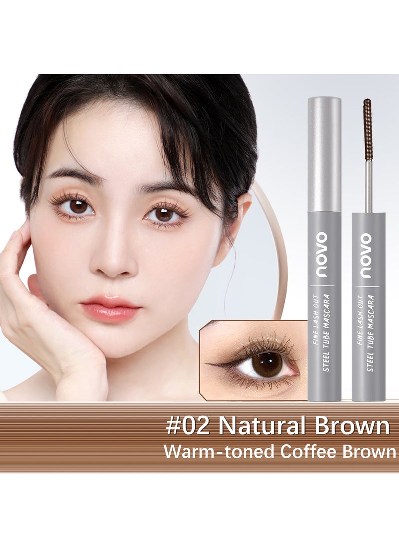 Novo Steel Tube Mascara, Volumizing Lengthening Defining Lifting Curling Multiplying Eye Makeup Lash Extension, No Smudging Long Lasting Waterproof Mascara for Women  - Image 2