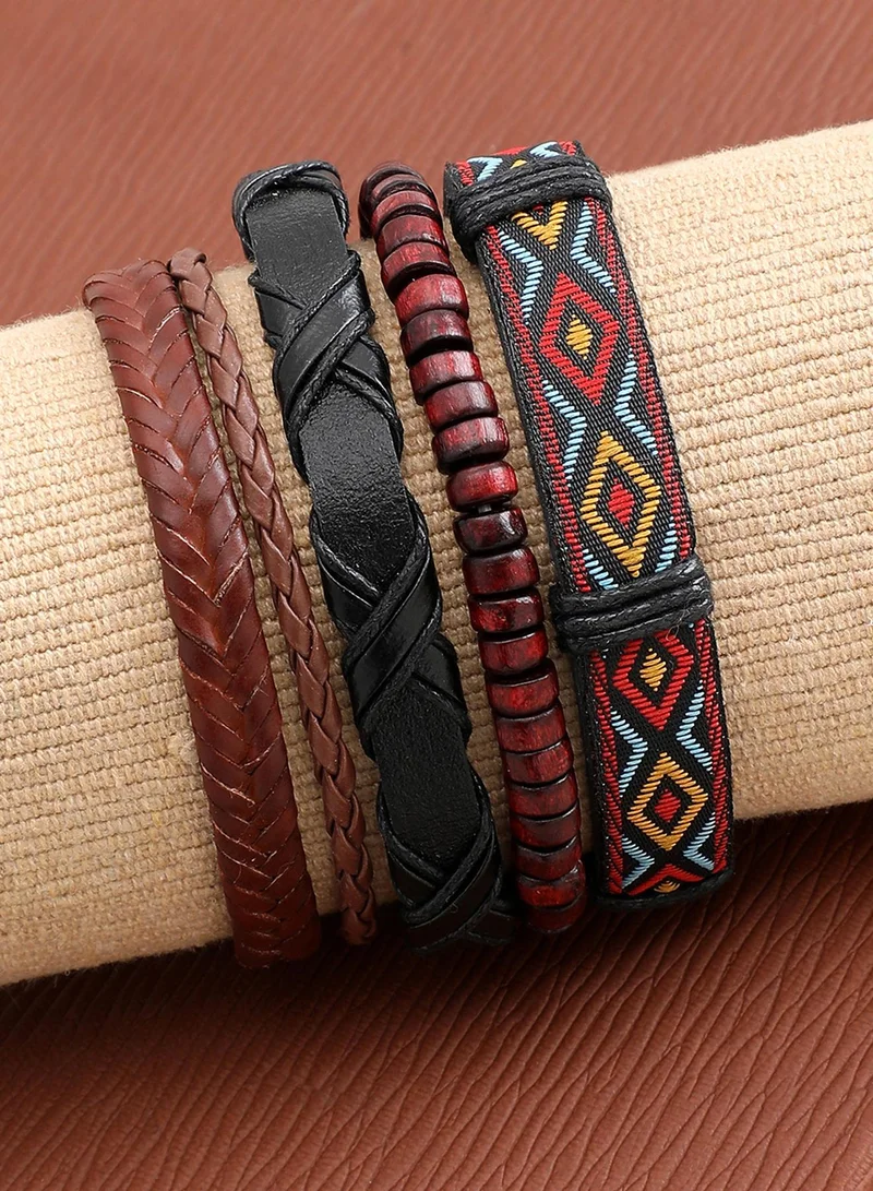 SOHI Trendy Casual Pu Leather Designer Artificial Bracelet Jewellery