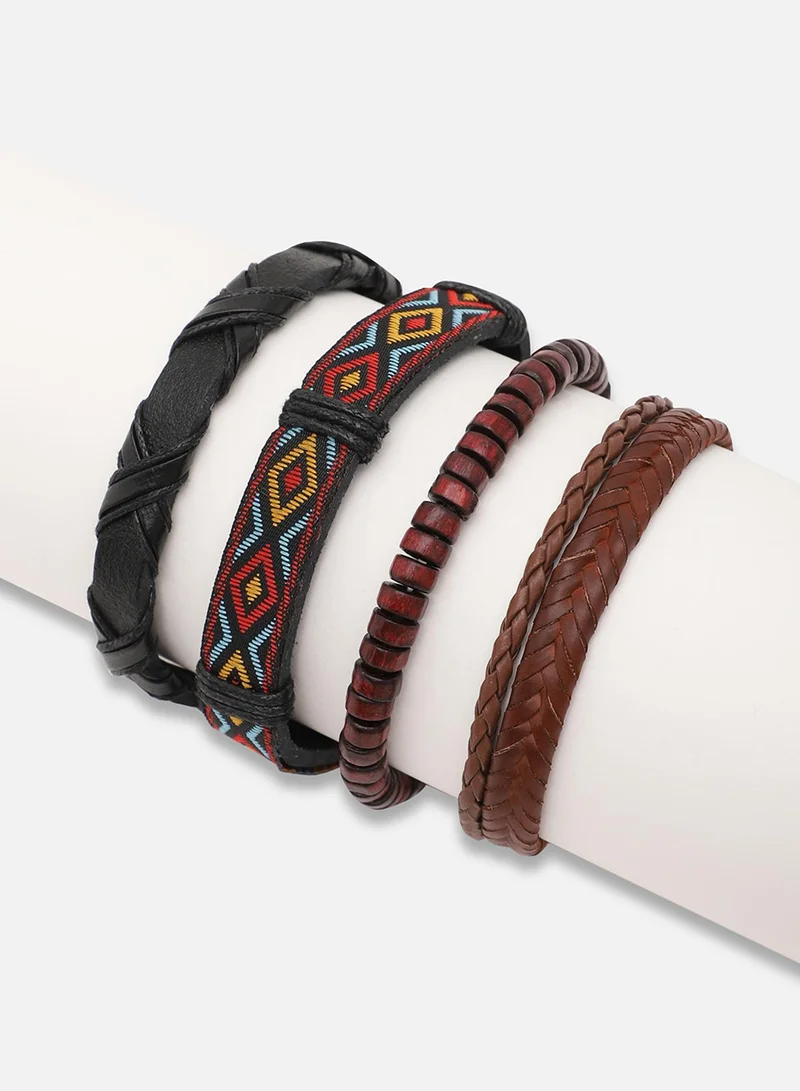 SOHI Trendy Casual Pu Leather Designer Artificial Bracelet Jewellery
