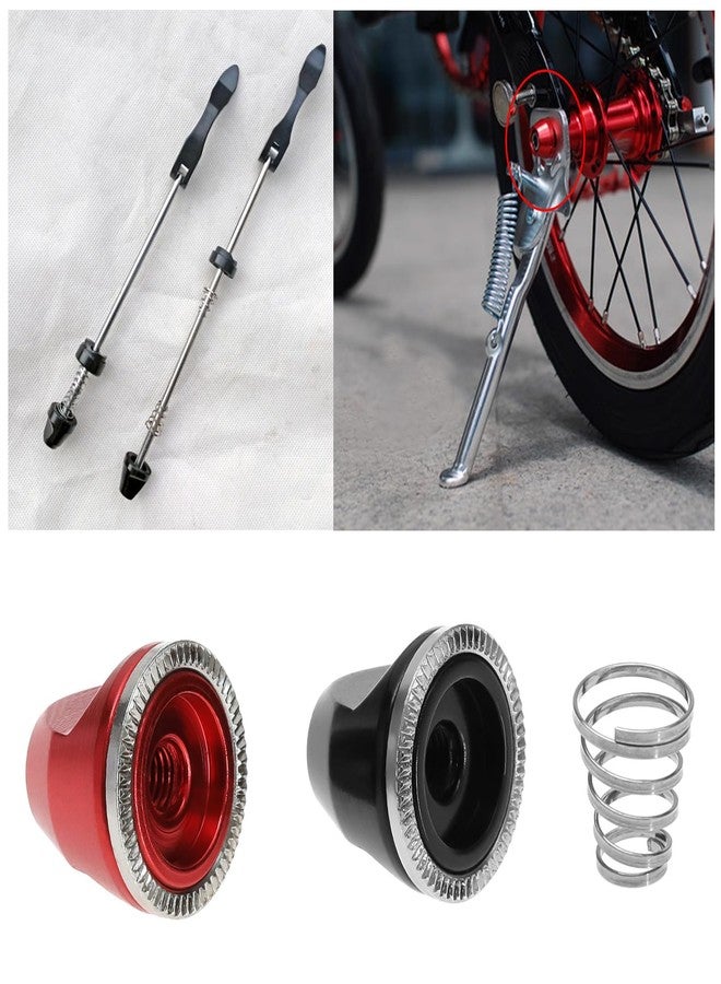 Create idea 2Pcs M5 Bicycle Hubs Nut with 4Pcs Quick Release Skewers Spring Bicycle Quick Release Rod Nuts Accessories for Spit Hollow Shaft Fixed Rod - Image 2