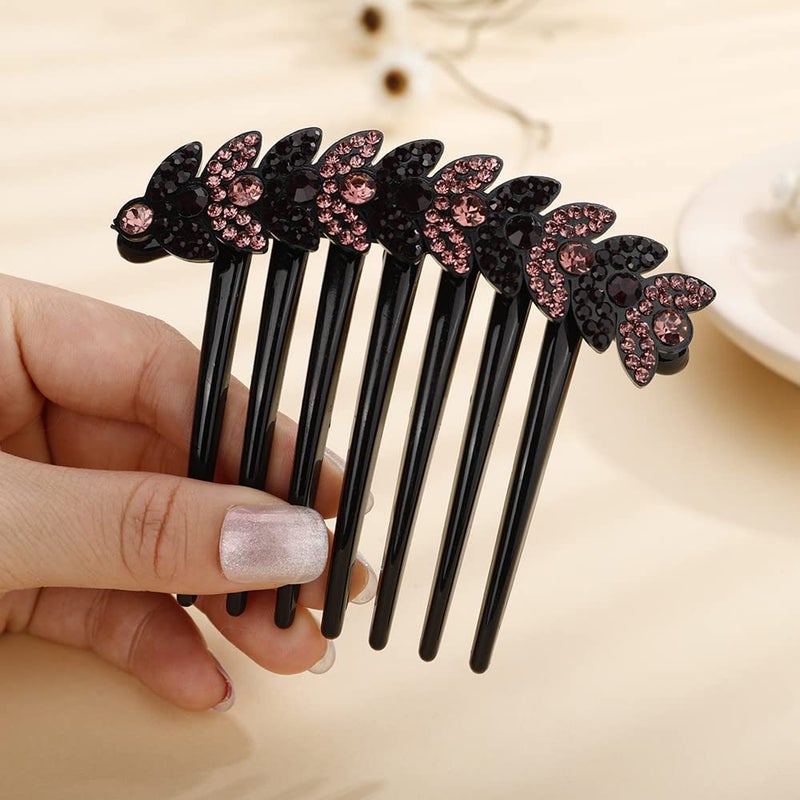 Jumwrit Jumwrit Rhinestone Wedding Hair Comb Colorful Fish Shape Hair Comb Slide Clip Headpiece Big Bride Black Acrylic Hair Side Comb Vintage Bridal Hair Jewelry for Women and GirlsStyle 4 