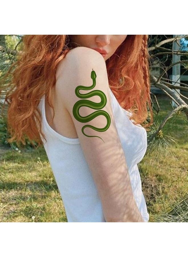 CARGEN - Realistic Snake Temporary Tattoos for Women Men Cool Waterproof Snake Tattoo Sticker Flower Tattoos for Aldult for Arm Body Art for Halloween Party - Image 1