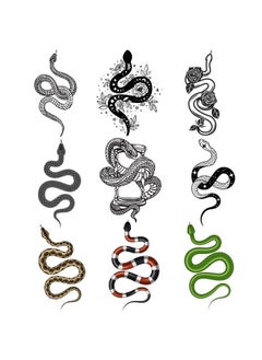 Realistic Snake Temporary Tattoos for Women Men Cool Waterproof Snake Tattoo Sticker Flower Tattoos for Aldult for Arm Body Art for Halloween Party