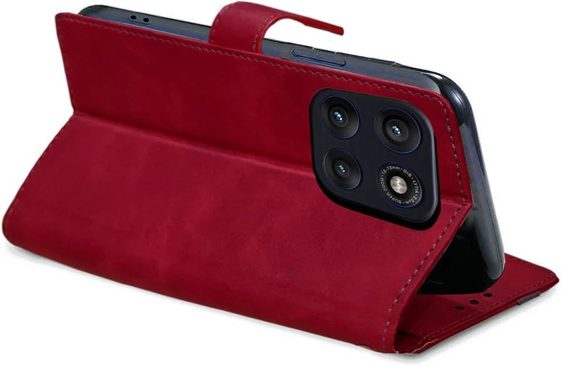 Excelsior Flip Case for Motorola Moto Edge 60 Pro | Premium PU Leather | Full Protection (Red) - Image 3