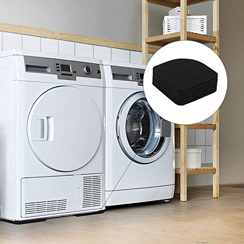 SIYANSHU Non Slip Anti-Vibration Washer Mat,Shockproof Absorbing Washer Pads,Furniture Protector Mat for Washing Machine Refrigerator Accessories Dryer Treadmill (Pack of-8, Black) - Image 4