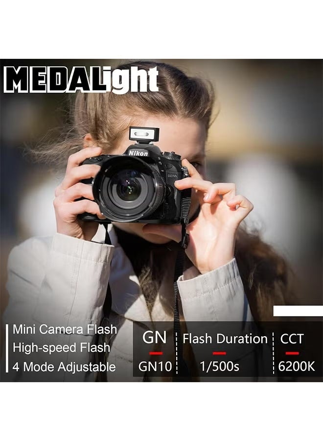 فلاش كاميرا صغير F1 Speedlite لكاميرات Ricoh (GR3/GR3X، إلخ.) Nikon/Canon/Fuji، كاميرات الأفلام الرقمية، فلاش الحذاء الساخن الصغير لكاميرا DSLR (غير متوافق مع Sony ZV-1F). - Image 5