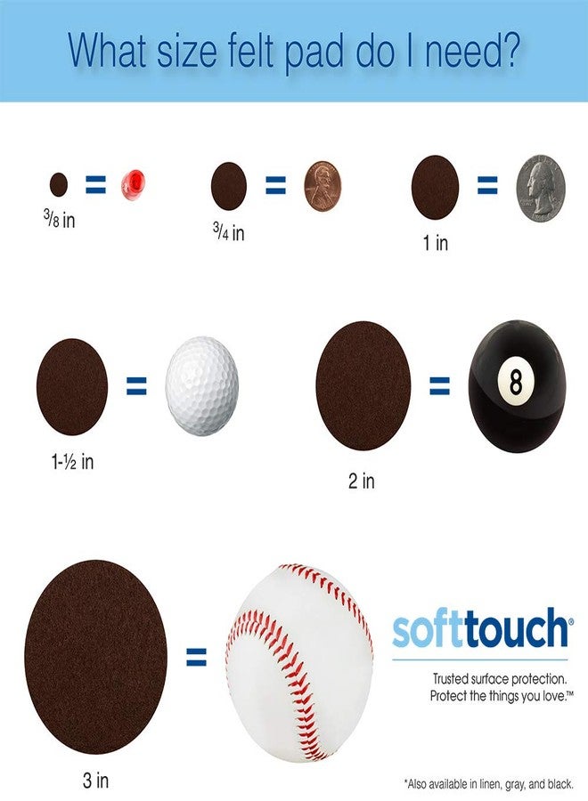 سوفت تاتش وسادات أثاث متينة من اللباد مقاس 3 بوصات من سوفت تاتش 4723995N لحماية الأرضيات الخشبية من الخدوش، لون الكتان، 16 قطعة - Image 5