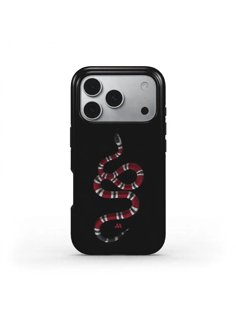 موبكوس جراب iPhone 18 Pro Midnight Serpent المميز، متوافق مع غطاء صلب مزدوج الطبقات مع حماية من السيليكون - غطاء مقاوم للخدوش والصدمات