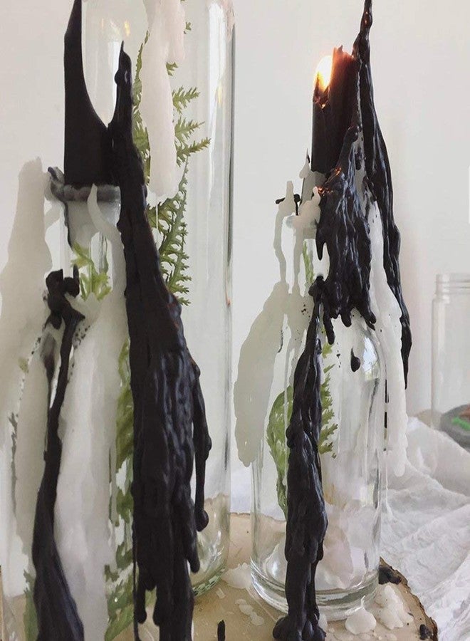 Candlestock Witch's Spooky Halloween Spell Drip Candle Bundle - Assortment of 10 Red White Black Dripping Candle Sticks - Image 2