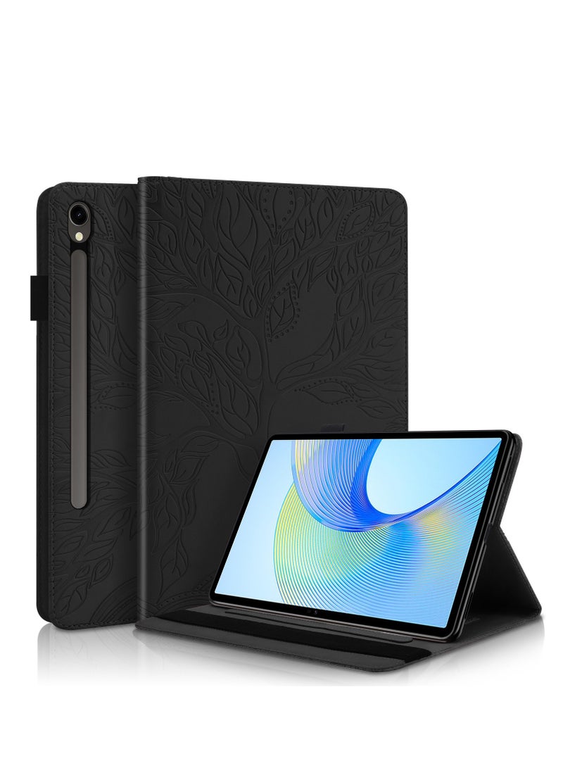 For Samsung Tab S9 FE 2023 Flat Leather Case 10.9 inch Tree of Life Embossed Card Holder Case