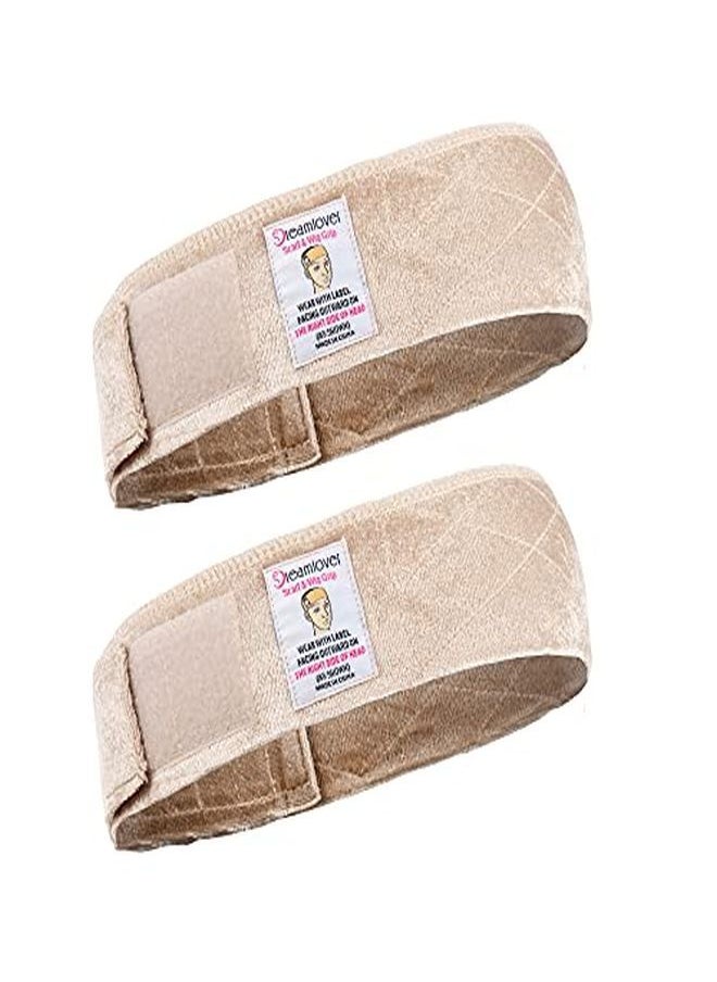 Dreamlover 2 Pack Elastic Wig Grip Headband, Adjustable Thin Velour Wig Scarf Hat Grip Band, Nude  - Image 1