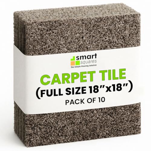 SMART SQUARES THE SIMPLE FLOORING SOLUTION Smart Squares Walk in The Park Premium Made in The USA Carpet Tiles 18x18 Inch, Soft Padded, Seamless Appearance, Peel and Stick for Easy DIY Installation (10 Tiles - 22.5 Sq Ft, 314 Copper Mine) - Image 1