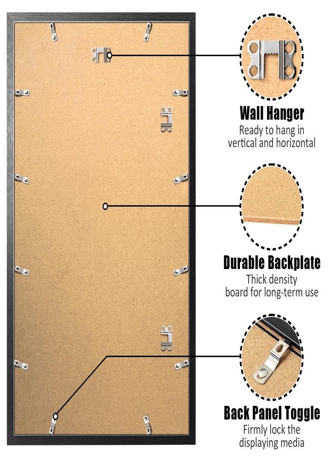tutata 14" x 24" Newspaper Frame with Mat, Holds 11" x 22" Media or 14" x 24" without Matting, Newspaper Display Poster Frame, Black Mat - Image 4