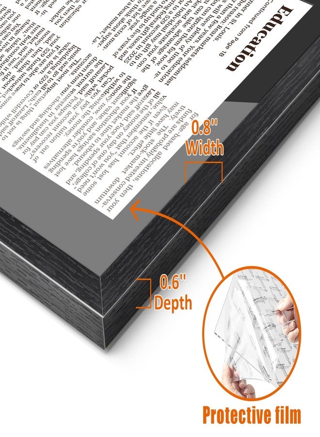 tutata 14" x 24" Newspaper Frame with Mat, Holds 11" x 22" Media or 14" x 24" without Matting, Newspaper Display Poster Frame, Black Mat - Image 5