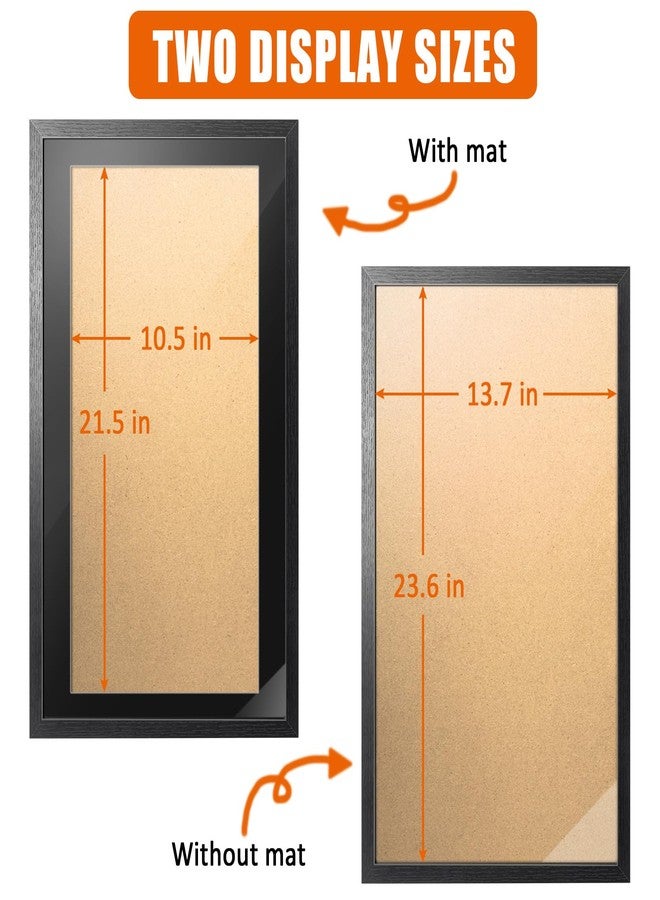 tutata 14" x 24" Newspaper Frame with Mat, Holds 11" x 22" Media or 14" x 24" without Matting, Newspaper Display Poster Frame, Black Mat - Image 3