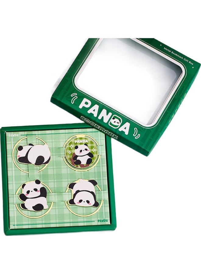 Jiamo Panda Metal Bookmark, Cute Creative Cartoon Chinese Style, Hollow-Out Bookmark, Page Marker, Children'S Student Reward, Back-To Season Gift, Teacher'S Day Companion Gift - Image 1