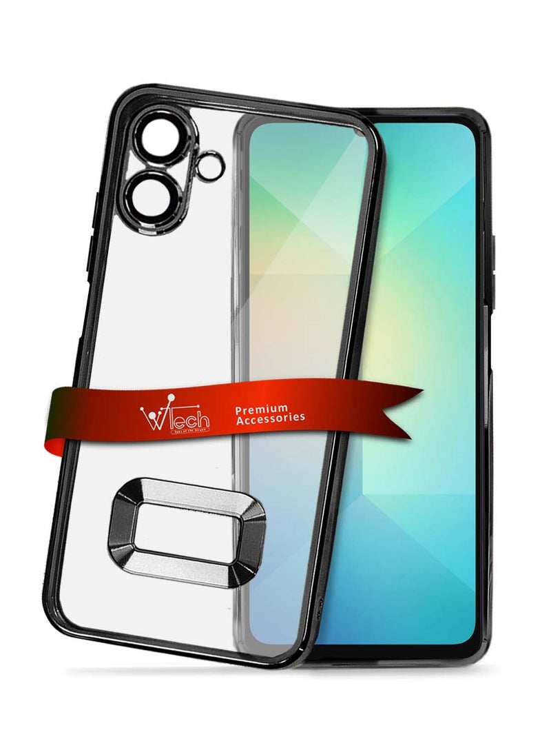 Wtech Samsung Galaxy A06 4G 2024 Luxury Plating Raised Lips Camera Hole Case Cover - Black - Image 1