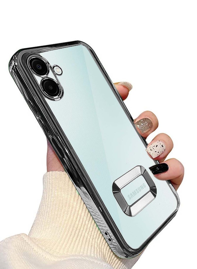 Wtech Samsung Galaxy A06 4G 2024 Luxury Plating Raised Lips Camera Hole Case Cover - Black - Image 2