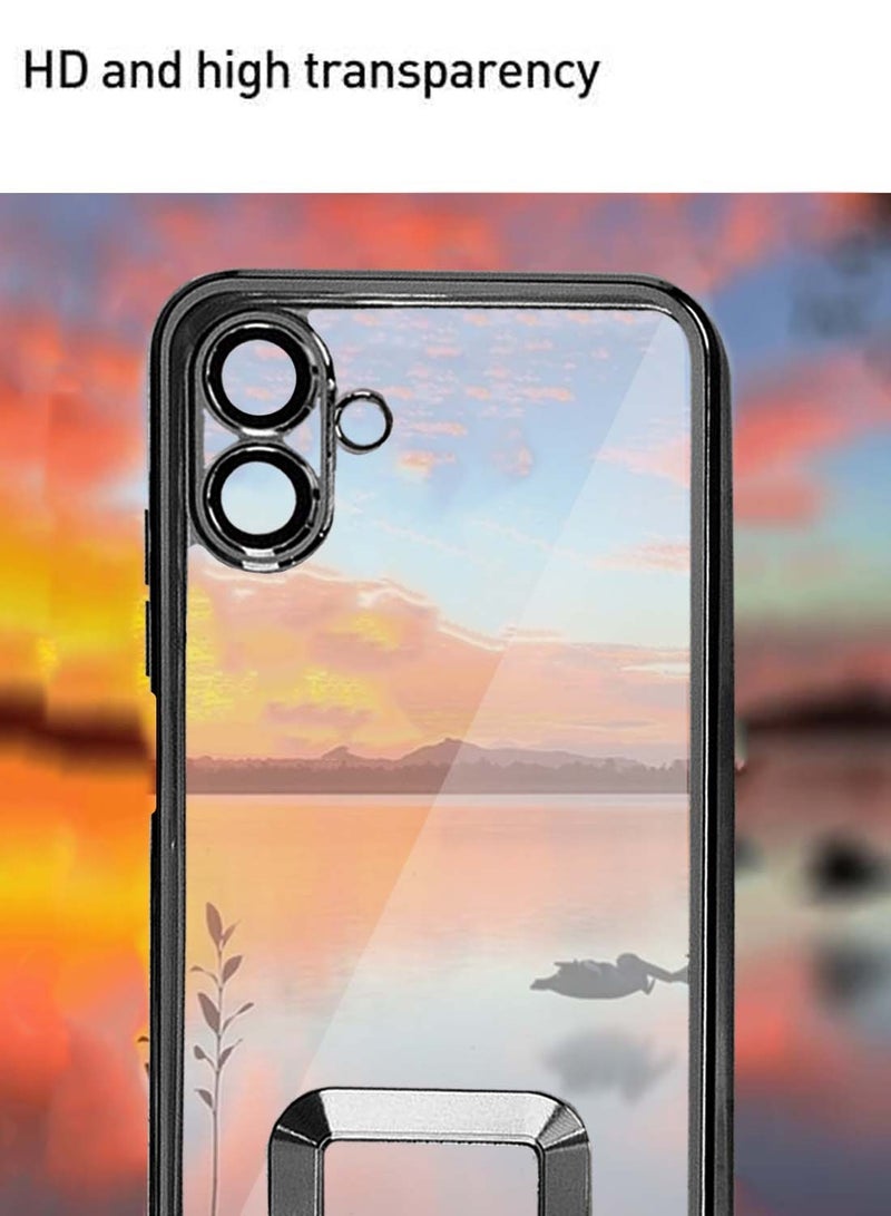 Wtech Samsung Galaxy A06 4G 2024 Luxury Plating Raised Lips Camera Hole Case Cover - Black - Image 5