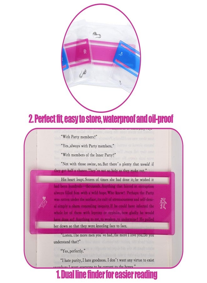 Penitue 4pcs Mahjong Card Sleeve & 4 Line Finders, Mahjong Card Sleeve Positioning Set Protector Holder Accessories Quickly Identify Winning Reader Marker for Beginners Lovers Gift (Pink & Blue) - Image 4