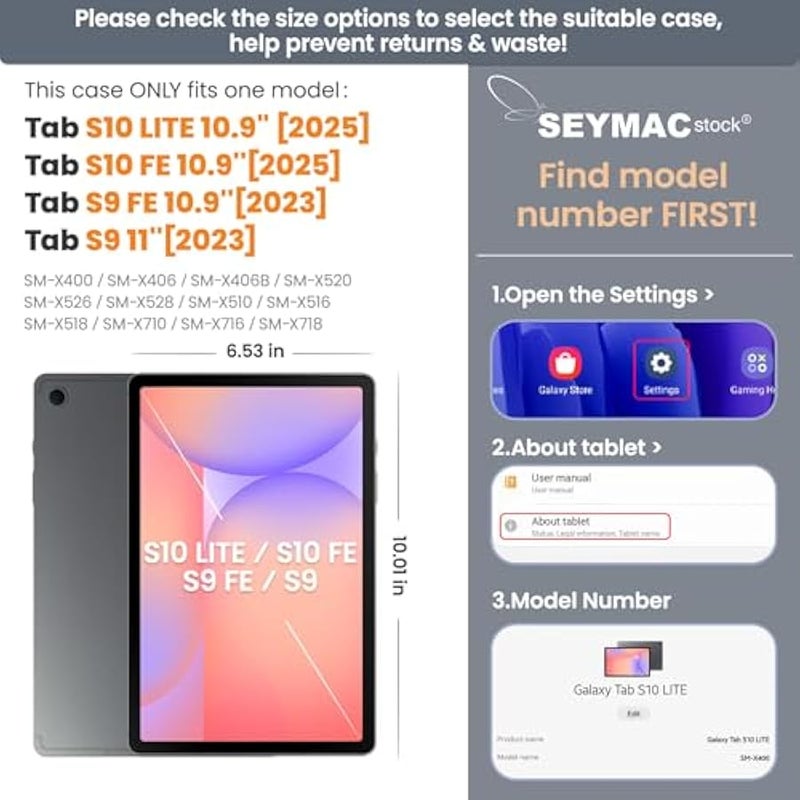 سيماك ستوك حافظة لجهاز سامسونج جالكسي تاب S10 لايت / S10 FE / S9 FE 5G / S9 حافظة تابلت 10.9 انش/ 11 انش مع شاشة حماية وحامل اقلام وحامل دوار 360 درجة وحزام يد وحزام كتف، زهري - Image 2