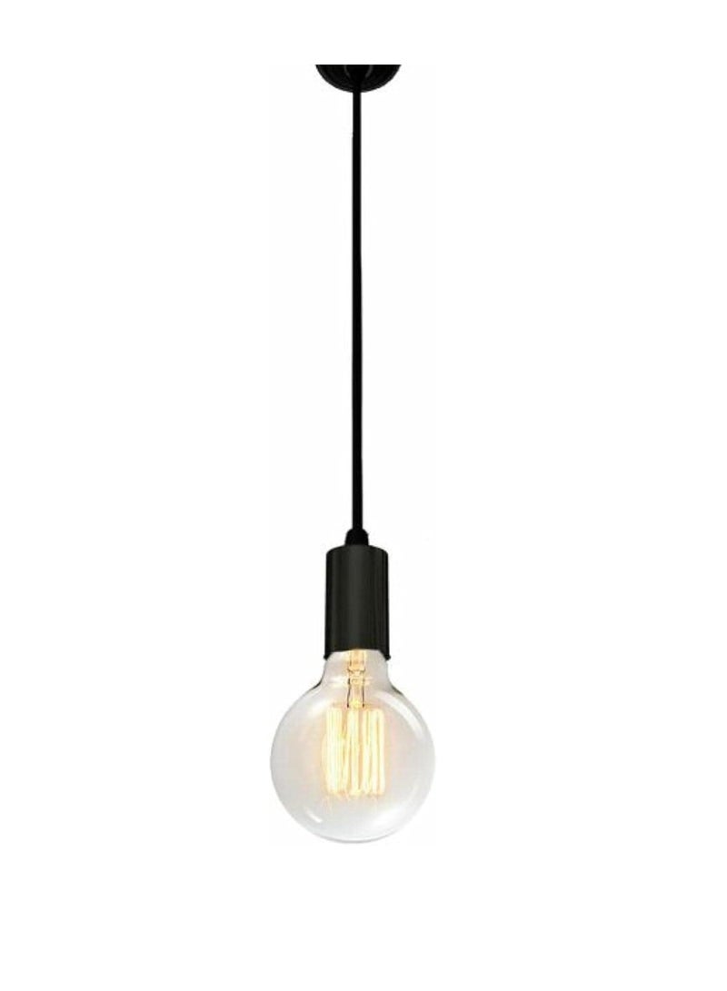Simple Wire Pendant Light Black for Ceiling With Metal Base  - Image 1