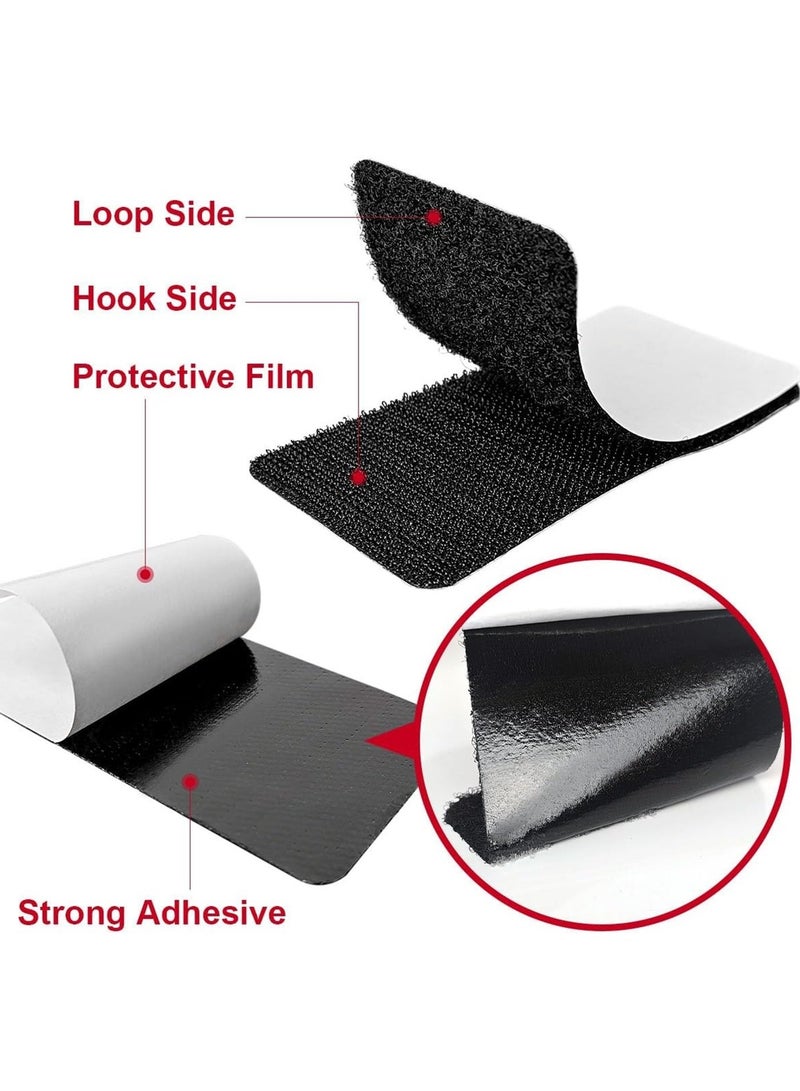 5x10 CM Hook and Loop Strips with Adhesive, Nylon Heavy Duty Hook and Loop Tape, Excellent Grip, Non-Adhesive, Interlocking Tape,for Sewing, Crafting,DIY,Wall Adhesive Strips - 30 Sets - Image 2