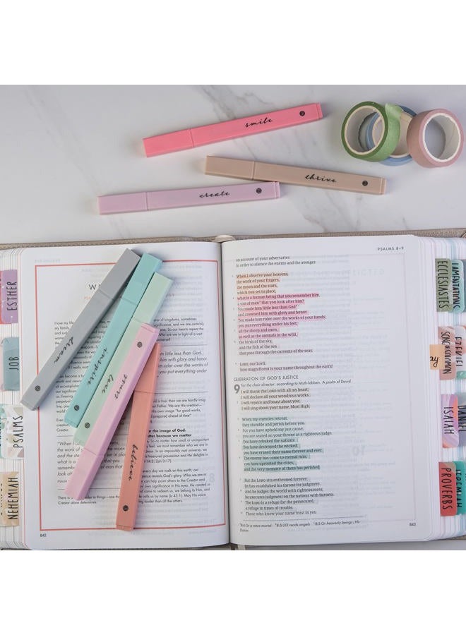 DIVERSEBEE Bible Highlighters with Soft Chisel Tip, 8 Pack Assorted Colors Pens No Bleed, Quick Dry, Cute Aesthetic Markers, Bible Study Journaling Supplies and Accessories (Boho) - Image 3