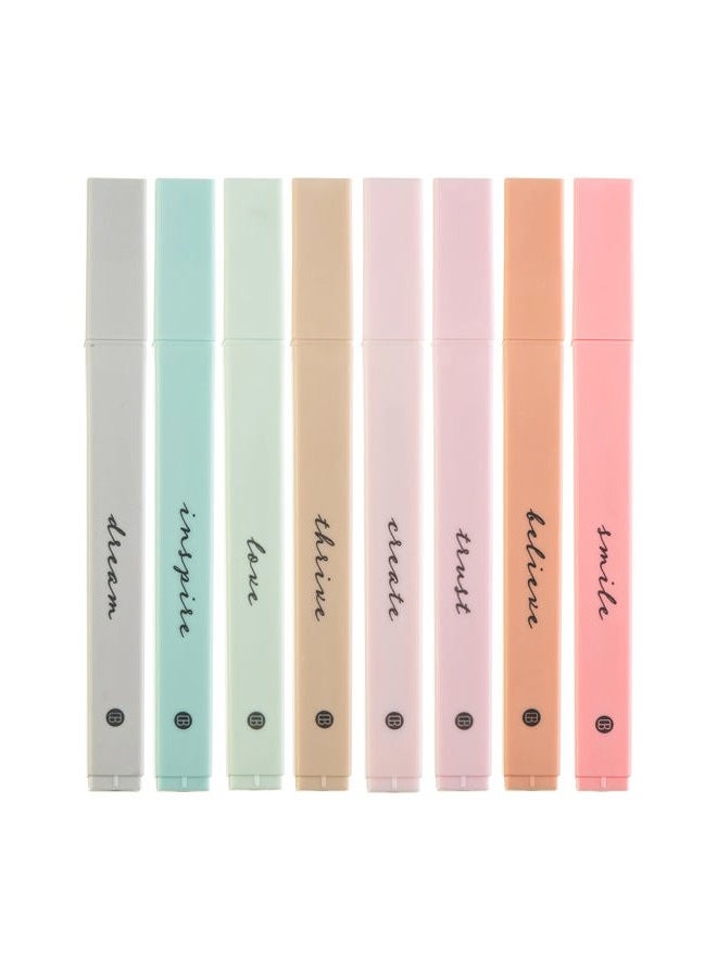 DIVERSEBEE Bible Highlighters with Soft Chisel Tip, 8 Pack Assorted Colors Pens No Bleed, Quick Dry, Cute Aesthetic Markers, Bible Study Journaling Supplies and Accessories (Boho) - Image 1