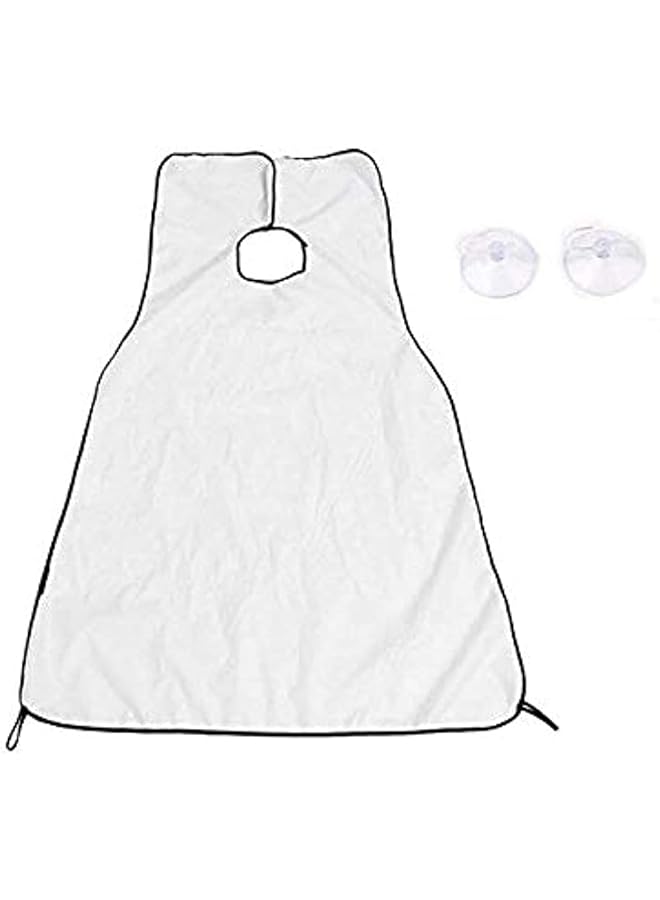 Bingcute Beard Catcher Apron for Shaving and Trimming Adjustable Neck Straps Hair Clippings Catcher Grooming Beard Apron for Men Beard & Mustache Care White One Size