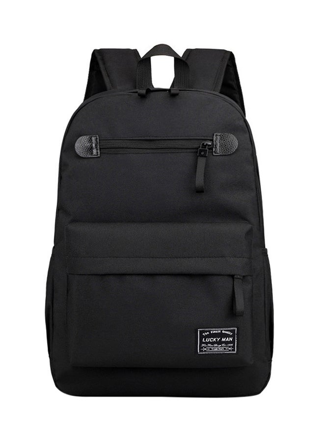 Large Capacity Zipper Business USB Backpack Black 
