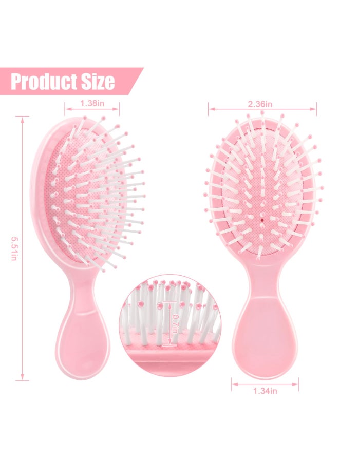 NICEMOVIC Mini Wet Hair Brush 2 Pack Easter Basket Stuffers for Teen Girl Gifts for Girls Toddler Kid Women Travel Small Hair Brush Bachelorette Party Favor Bridesmaid Gift Stocking Stuffer Pink - Image 4