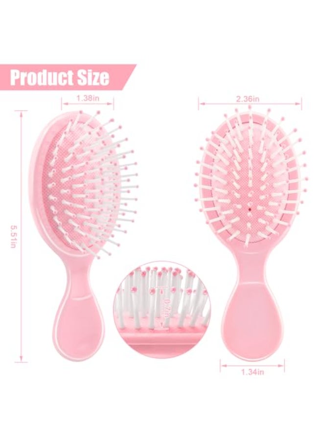NICEMOVIC Mini Wet Hair Brush 2 Pack Easter Basket Stuffers for Teen Girl Gifts for Girls Toddler Kid Women Travel Small Hair Brush Bachelorette Party Favor Bridesmaid Gift Stocking Stuffer Pink - Image 3