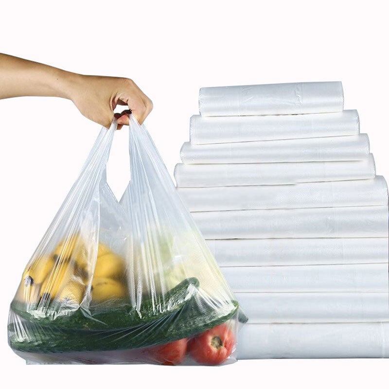 100pcs Transparent Thicken Fruits Vegetables Bag Supermarket Shopping Bag Portable Storage Pouch for Daily Use - Image 2