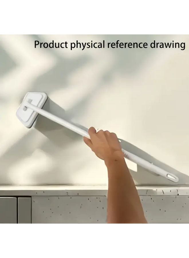 White Multipurpose Bathroom Cleaning Brush Set with Detachable Sponge - Image 1