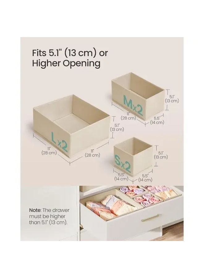 Fabric Storage Boxes Set Of 24 Summer Sand Foldable Drawer Organizers For Socks Underwear Bras Ties And Scarves - Image 2