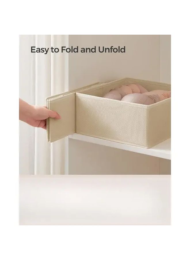 Fabric Storage Boxes Set Of 24 Summer Sand Foldable Drawer Organizers For Socks Underwear Bras Ties And Scarves - Image 5