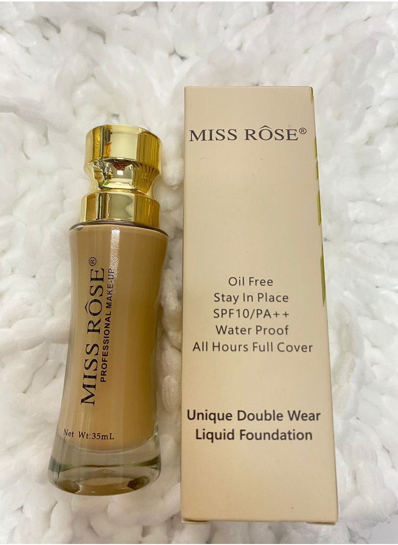 Miss Rose كريم أساس سائل مرطب للوجه يدوم طويلاً ولا يتلطخ، خافي عيوب طبيعي شفاف وخفيف الوزن، لون بشرة موحد  - Image 3